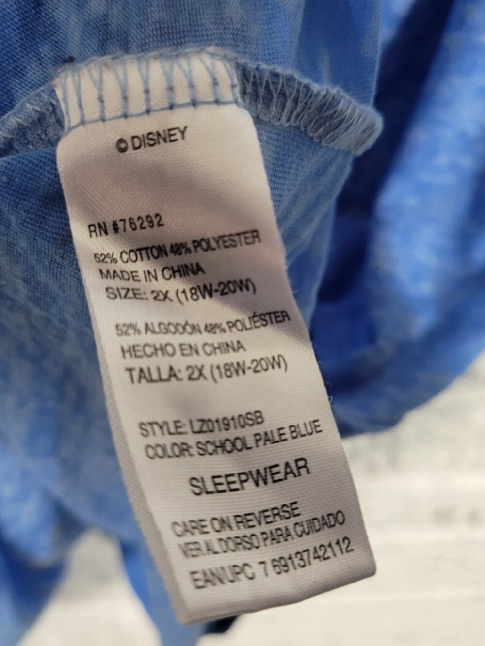 Disney Lilo Stitch Women Plus Size 2X Blue Sheer Burnout Graphic Tee NOV145E - Picture 8 of 9